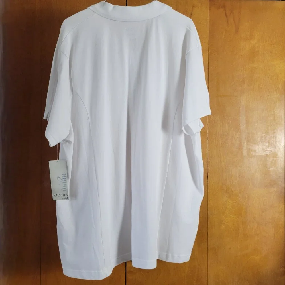 NEW Riders by Lee Indigo Polo Shirt White Womens 3X Comfort Athleisure NWT - Picture 3 of 11
